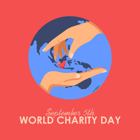 flat world charity day poster template vectorのイラスト素材