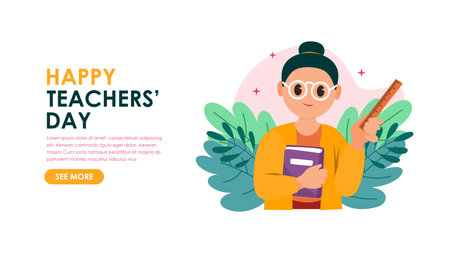 world teachers day banner template vector flat designのイラスト素材