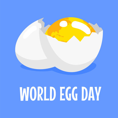 world egg day poster template on blue background vector stockのイラスト素材