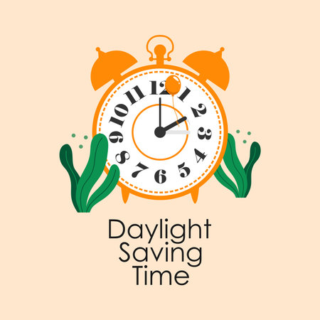 daylight saving time poster template vector flat designのイラスト素材