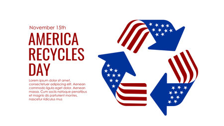 america recycles day banner template vector flat designのイラスト素材