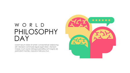 world philosophy day banner template vector stock flat designのイラスト素材