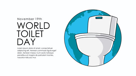 world toilet day background template vector flat designのイラスト素材