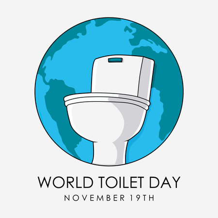 world toilet day poster template vector flat designのイラスト素材