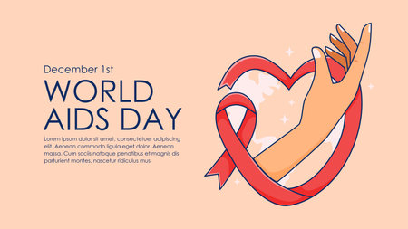 vector stock flat world aids day background templateのイラスト素材