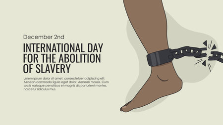 International Day for the Abolition of Slavery banner template vector flat designのイラスト素材