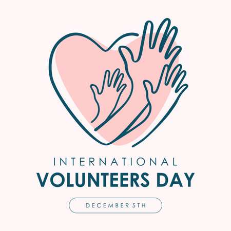 international volunteers day poster on white background template vector flat designのイラスト素材