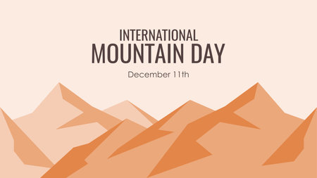 international mountain day banner template vector flat designのイラスト素材