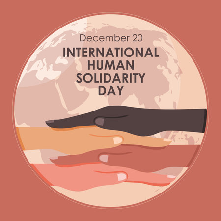 international human solidarity day poster template flat designのイラスト素材