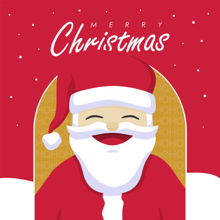 cute christmas santa illustration vector flat designのイラスト素材