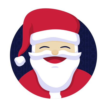 flat design cute christmas santa illustration vector stockのイラスト素材