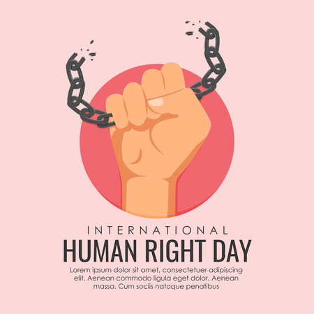 flat international human right day poster template vectorのイラスト素材