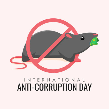 flat international anti corruption day post template vectorのイラスト素材