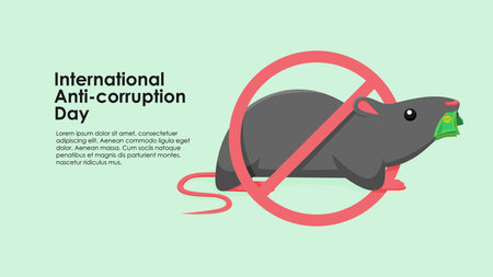flat international anti corruption day banner template vectorのイラスト素材
