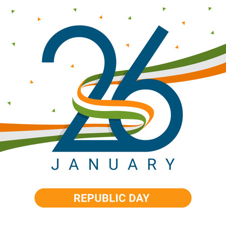flat design indian republic day poster template vectorのイラスト素材