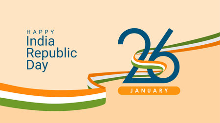 flat design indian republic day banner template vectorのイラスト素材