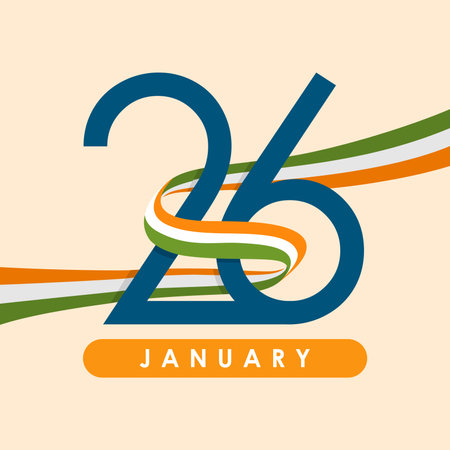 26 january indian republic day poster template flat designのイラスト素材