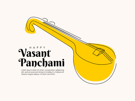 vector happy vasant panchami background template flat designのイラスト素材