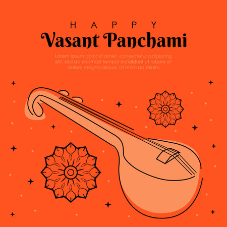 vector happy vasant panchami post template flat designのイラスト素材