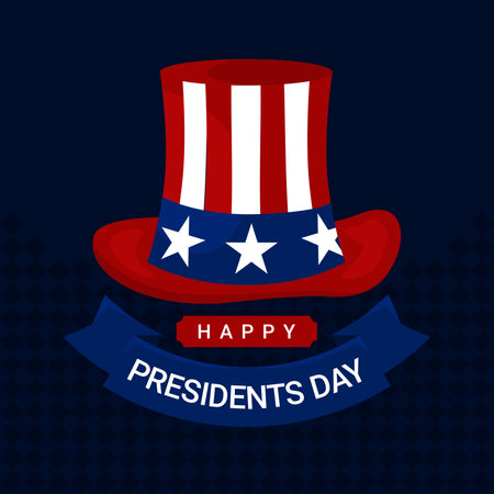 flat design happy presidents day poster template vector imageのイラスト素材