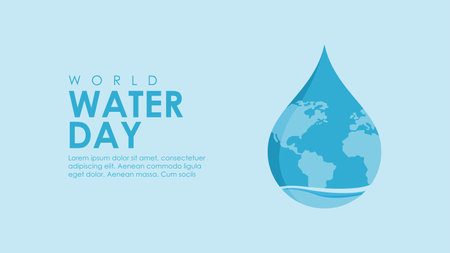 flat design world water day banner template vectorのイラスト素材
