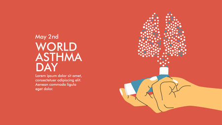 vector world asthma day background template flat designのイラスト素材