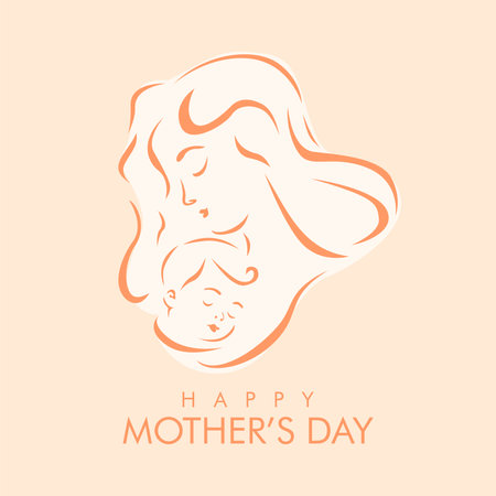 vector happy mothers day poster template flat designのイラスト素材