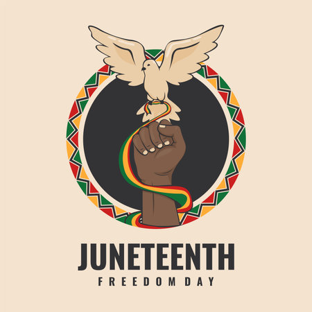 vector juneteenth background template flat designのイラスト素材