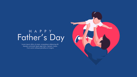 happy fathers day background template vector flat designのイラスト素材