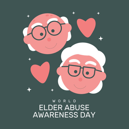 vector world elder abuse awareness day poster template flat designのイラスト素材