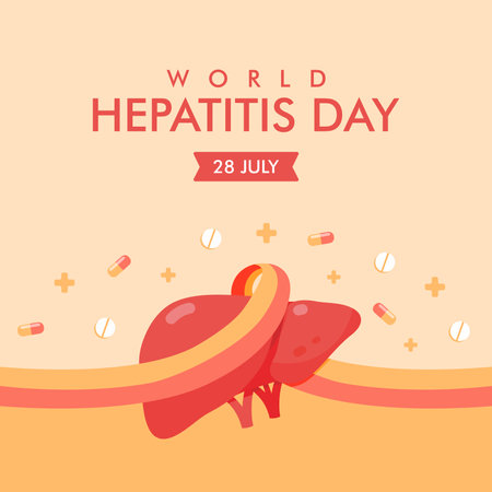 vector world hepatitis day background template flat designのイラスト素材