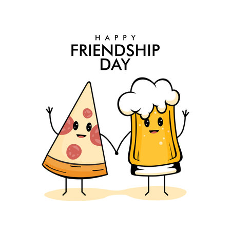 vector friendship day poster template flat designのイラスト素材