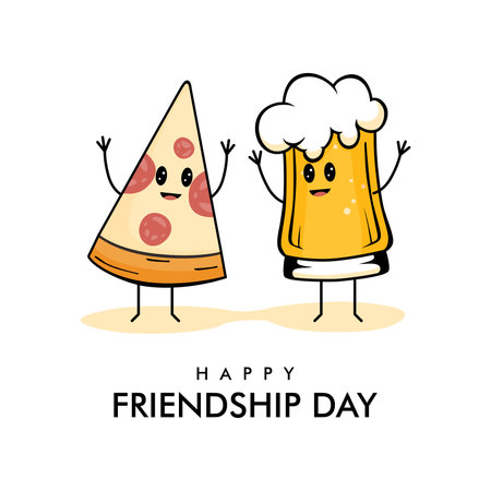 vector friendship day background template flat designのイラスト素材