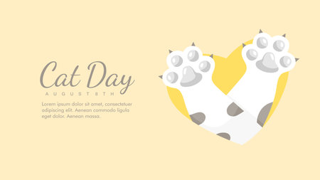 international cat day banner template vector flat designのイラスト素材