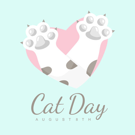 international cat day background template vector flat designのイラスト素材