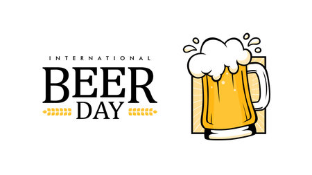 vector international beer day background template flat designのイラスト素材