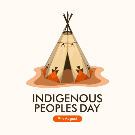 vector indigenous peoples day poster template flat designのイラスト素材