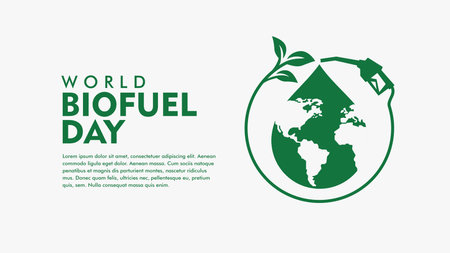 vector world biofuel day background template flat designのイラスト素材