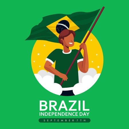 vector brazilian independence day illustration template flat designのイラスト素材