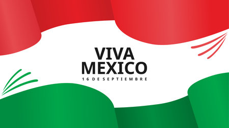 vector mexico independence day banner template flat designのイラスト素材