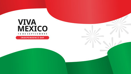 vector mexico independence day background template flat designのイラスト素材