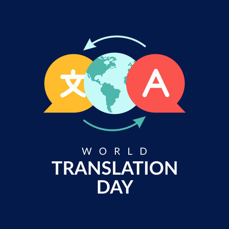 world translation day background template vector flat designのイラスト素材