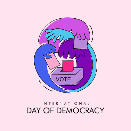 vector international day of democracy poster template flat designのイラスト素材