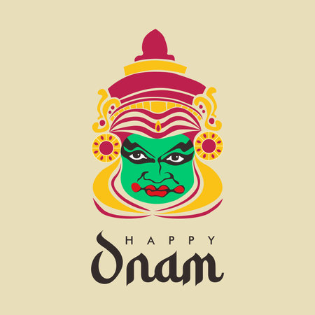 vector happy onam poster template flat designのイラスト素材