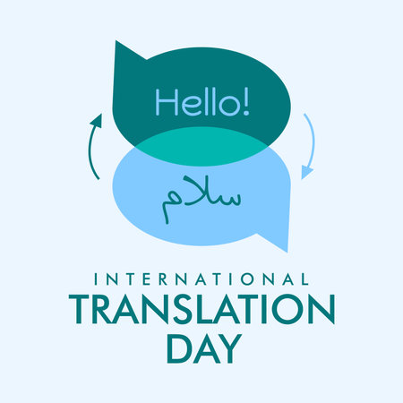 vector international translation day poster template flat designのイラスト素材