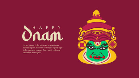 vector happy onam background template flat designのイラスト素材