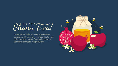 vector shana tova background template flat designのイラスト素材