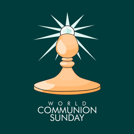 vector world communion sunday poster template flat designのイラスト素材