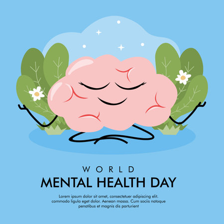 vector world mental health day background template flat designのイラスト素材