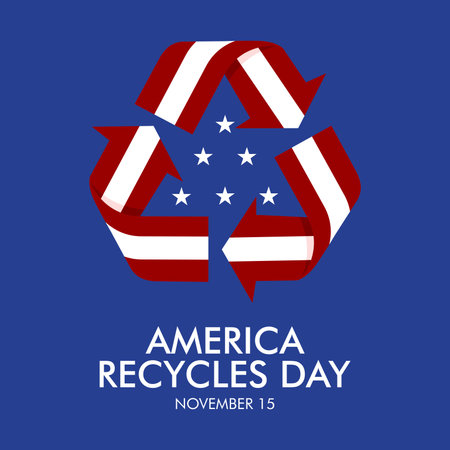 vector america recycles day poster template flat designのイラスト素材